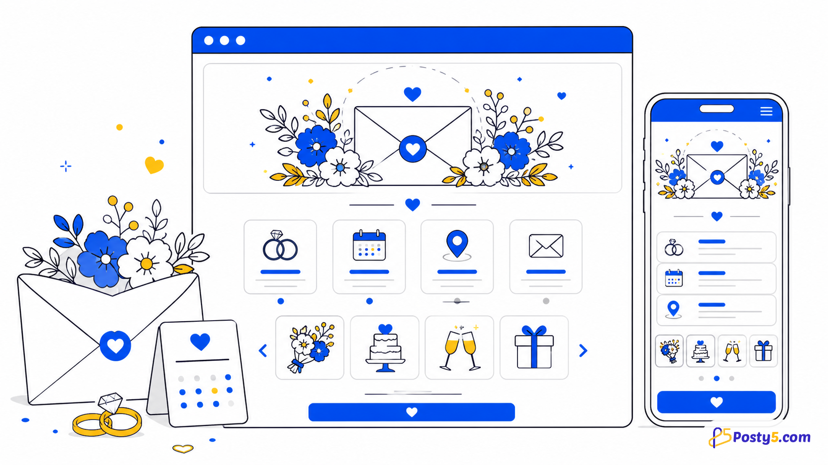 Cómo crear una invitación de boda con Posty5