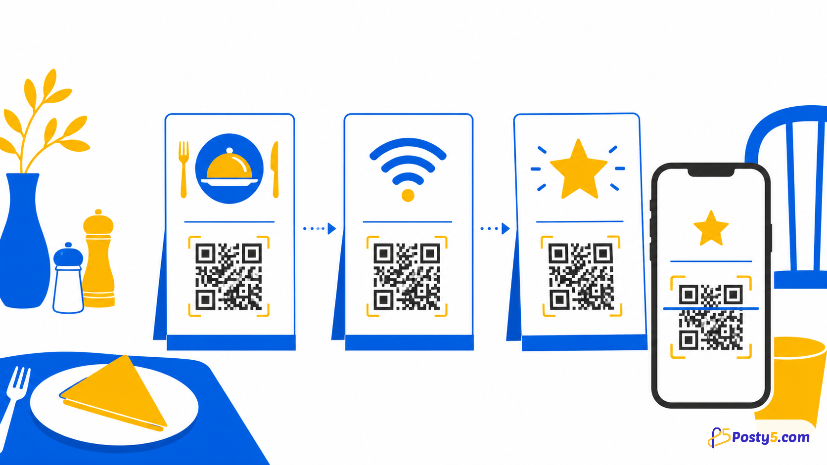Códigos QR para restaurantes: menú, Wi-Fi y reseñas